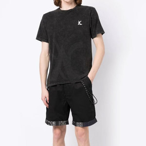 Camiseta de Estilo Urbano con Lavado Ácido para Hombre, Corte Holgado, Algodón Suave Lavado, Tejido Transpirable, Cómoda y Casual - Product Image 4