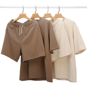 Conjuntos Cortos a Juego 100% Algodón, Ropa Casual de Verano para Hombre, Conjunto Deportivo de 2 Piezas, Camisas y Pantalones Cortos para Hombre - Product Image 1