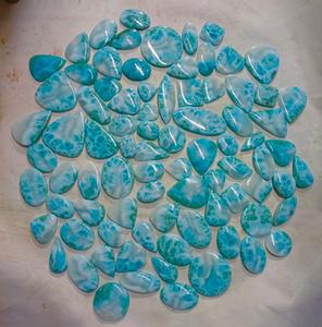 Lot de cabochons en larimar naturel de qualité AAA, bleu, taille coussin, taille marquise, tailles personnalisées MH GEMS pour la fabrication de bijoux - Product Image 2
