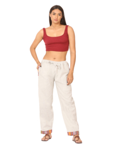 Ropa de dormir de estilo nepalí tribal cómoda para mujer con estampado personalizado, pijamas de algodón para correr de patrón sólido de verano y primavera - Product Image 6