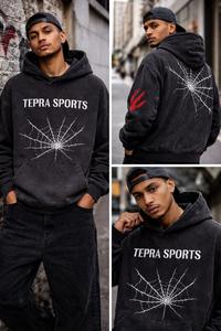 Sweat à capuche surdimensionné personnalisé OEM ODM pour homme, style streetwear, délavé à l'acide, 100% coton, doublure polaire, hiver - Product Image 3