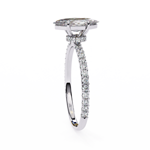 Anillo de Oro Sólido de 10K, 14K, 18K con Diamante Cultivado en Laboratorio de Corte Marquesa de 1 Quilate, Anillos de Compromiso, Boda y Aniversario - Product Image 6