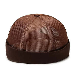 Customizable Polyester Mesh Outdoor Adjustable Docker Beanie Six Panel <b>Brimless</b> Sailor <b>Cap</b> Breathable Lightweight Folded Cuff - Product Image 6