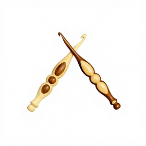 Handcrafted Soft Wooden <b>Crochet</b> Hooks <b>Set</b> Ergonomic Carved Design Eco-Friendly Natural Wood Yarn Hooks (3mm-15mm) for DIY - Product Image 1