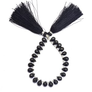 Cuentas facetadas en forma de lágrima de espinela AAA de 6x9 mm, espinela negra natural, piedra semipreciosa, cuentas sueltas para joyería. - Product Image 4