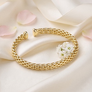 Pulsera de Plata Pura 925, Bañada en Oro Amarillo, Hecha a Mano, para Hombre y Mujer, a Precio de Mayoreo - Product Image 2