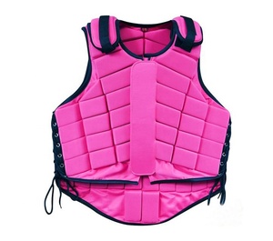 <b>Red</b> Equestrian Riding Vest Unisex Neoprene Safety Protector Sleeveless Drawstring Closure Breathable Solid Design - Product Image 5