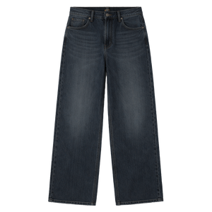 Jean en denim stretch délavé pour homme, coupe décontractée, taille mi-haute, jambe large, en mélange de coton durable, OEM ODM en gros - Product Image 2