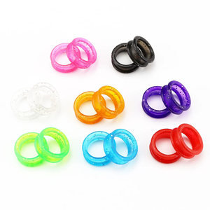 8 paires de ciseaux à anneaux pour les doigts, pour la coiffure et l'entretien des animaux, ensemble d'anneaux en silicone multicolores, prise US - Product Image 6