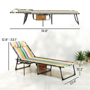 Chaise longue d'extérieur multicolores pour cour et bain de soleil - Product Image 6