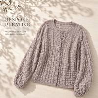 Cardigan plissé ondulé en maille d'été personnalisé en usine, col en V, manches longues, transparent, léger, pour femme, faible MOQ, OEM