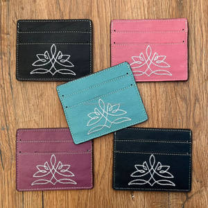 Tarjetero de cuero genuino personalizado con puntada para botas más popular, venta al por mayor, billetera de identificación comercial y tarjeta de crédito de alta calidad para mujer - Product Image 3