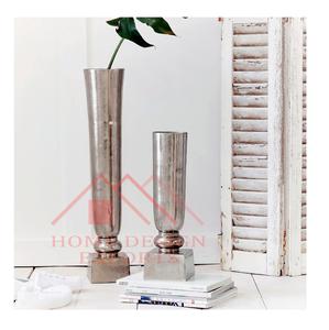 Jarrón de mesa alta, técnica de fundición, jarrón de Metal de aluminio, acabado de plata y níquel, accesorios de decoración para el hogar y el jardín - Product Image 6