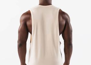 Camiseta sin mangas de punto transpirable de Spandex/Algodón, básica, informal, tipo camisola, ajustada para gimnasio, cuello redondo, 2027, para hombre, estilo urbano, 220g - Product Image 5