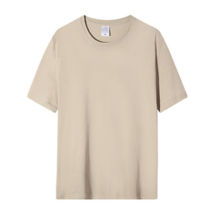 High Quality Wholesale Men's <b>Combed</b> Cotton 220g Solid Color Blank Short Sleeve T-Shirt-Versatile Seamless <b>Hot</b> Sale - Product Image 2