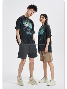 เสื้อยืดโอเวอร์ไซส์ผู้ชาย พิมพ์ลายยางนูน สไตล์สตรีท คอกลม แขนสั้น ผ้าคอตตอนเจอร์ซีย์ ซักทำความสะอาดง่าย เป็นมิตรต่อสิ่งแวดล้อม - Product Image 3