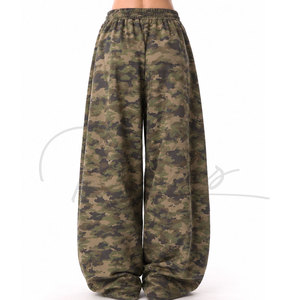 2026 Latest Design Women's High Quality Cotton French Terry Street Wear Loose Jogger Camo Sweatpants with Straight <b>Trousers</b> - Product Image 2