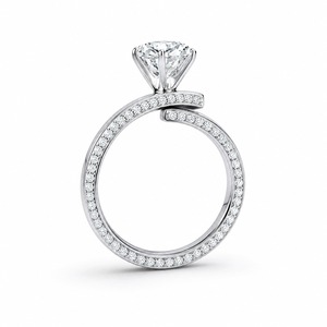 Anillo Cruzado Minimalista y Elegante con Diamantes, Plata 925, Engaste Pavé, Unisex, Banda de Eternidad, Diseño Geométrico, Bañado en Rodio - Product Image 4