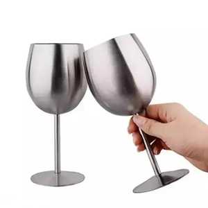 Verres à vin multicolores en acier inoxydable, assortiment de gobelets en métal rose doré, argent et noir, ensemble de coupes à cocktail incassables - Product Image 4