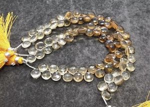 Perles de quartz naturel facettées en forme de cœur 8mm 9mm, prix de gros en vrac pour la fabrication de bijoux, brin de 8 pouces - Product Image 3