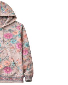 Conjunto de Sudadera con Capucha y Pantalones Deportivos para Mujer, Estampado Floral Beige, Sudadera con Capucha de Felpa Suave y Pantalones con Cintura Elástica, Ropa Casual Nueva - Product Image 3