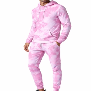 Men Tie Dye Hoodie <b>Tracksuit</b> Custom Solid Color Comfortable Gym Wear Lightweight Custom Printing <b>Tracksuit</b> For Men - Product Image 1