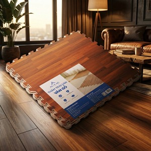 EVA <b>Foam</b> Wood Pattern Floor Mat 60x60cm x 10mm – Interlocking Soft <b>Flooring</b> for Living Room & Home Use - Product Image 1