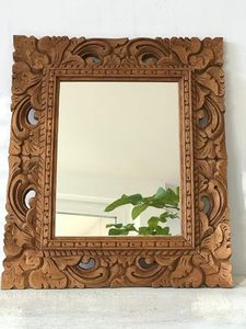 Antique Teak Wood <b>Rectangular</b> Wall <b>Mirrors</b> OEM Custom Wholesale | Traditional Eco-friendly Handmade Durable Lightweight | Aqudus - Product Image 3