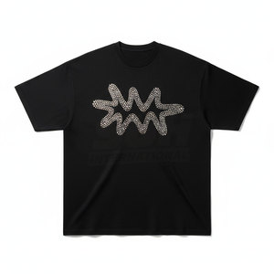 เสื้อยืดผู้ชายไซส์ใหญ่ประดับเพชร 100% ผ้าฝ้าย แขนปกติ เป็นมิตรกับสิ่งแวดล้อม ระบายอากาศได้ดี ดีไซน์ลำลอง ราคาสุดคุ้ม - Product Image 1