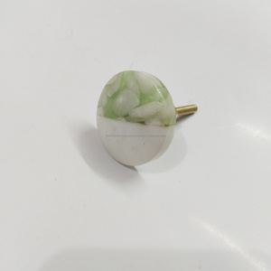 Poignée de bouton de porte en marbre artisanal losange décoratif Terrazzo résine pierre bouton coloré pour armoires et meubles - Product Image 6