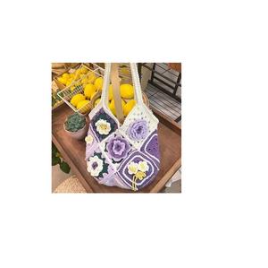 Bolso de Mano Tejido a Crochet Hecho a Mano en India para Mujer, Bolso Tote de Hilo de Algodón Elegante para Compras, Regalos y Uso Casual en Venta - Product Image 3