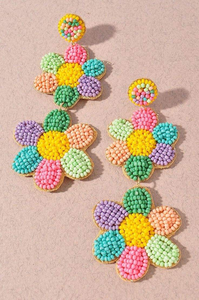 Embroidery crafts Handmade Boho <b>Tassel</b> <b>Earrings</b> Beaded Drop Jewelry for Women Girls Trendy by HF Crafts - Product Image 4
