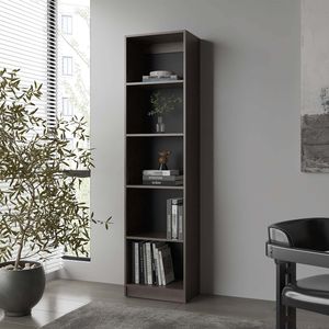 Open Storage Stained <b>Walnut</b> <b>Bookcase</b> with 5 Shelves - Product Image 1