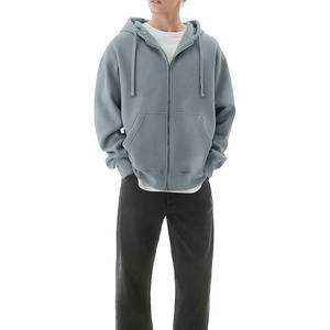 Sudadera con Capucha de Invierno para Hombre, de Alta Calidad, 100% Algodón, 450g, con Cierre, Bolsillo Canguro, Transpirable, de Secado Rápido, Diseño Liso - Product Image 3