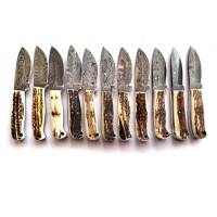 Couteaux de Bushcraft de qualité industrielle, couteau de chasse Skinner, personnalisable OEM, lame non interchangeable, acier Damas, corne de bélier