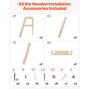 Scala per Piscina Antiscivolo a 5 Gradini con Doppio Corrimano, Scala Interrata in Plastica, Capacità di Carico 300 Libbre, Gradini Larghi 48-54 Pollici - Product Image 6