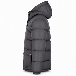 High Quality Hooded Puffer Jacket Exporter Nylon Shell Synthetic Filling Wind Resistant Design Premium Winter Casual <b>Coat</b> <b>Line</b> - Product Image 2
