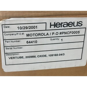 Heraeus 64410 Vertube, 200 mm, Oxyde, 109165-04/3 - Équipements et pièces semi-conductrices d'occasion fiables à l'échelle mondiale - Product Image 3