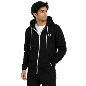 Sweat-shirts à capuche surdimensionnés à fermeture éclair intégrale en molleton de coton épais, style streetwear, à épaules tombantes, fabricant de vêtements OEM - Product Image 1