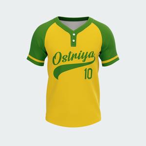 Camiseta de Béisbol de Alta Calidad con Botones, 100% Poliéster, Transpirable, con Logotipo Personalizado Impreso en la Parte Delantera - Product Image 3