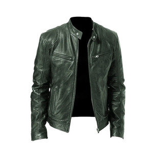 Premium <b>Men</b> <b>Leather</b> <b>Jacket</b> Fashion Casual Outerwear Genuine <b>Leather</b> Durable Windproof And Comfortable Design - Product Image 3