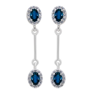 925 Sterling Silver London <b>Blue</b> <b>Topaz</b> & Cubic Zircon Jewelry Set | Necklace <b>Earrings</b> Ring Set for Women Bridal Party - Product Image 2