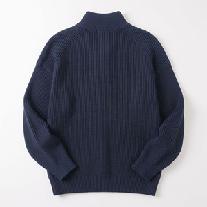 Men's 100% Wool Mandarin Collar Cardigan Full Sleeve Solid Color Anti-Pilling Winter Knit <b>Sweater</b> Regular Fit - Product Image 6