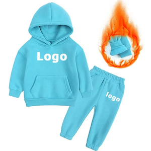 Ensemble de survêtement gris à capuche pour enfants, sweat-shirt et pantalon décontractés à manches longues avec poches latérales, en coton respirant, pour l'automne - Product Image 5