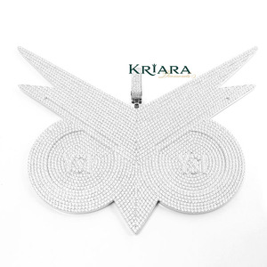 Colgante de diamante cultivado en laboratorio con alas y diseño circular, oro blanco, joyería de lujo unisex - Product Image 3