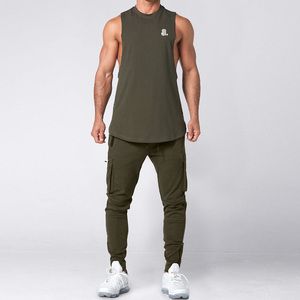 Men Cut Tank <b>Top</b> Sleeveless Fashion Muscle Design Embroidery Knitted Cotton Bamboo Fiber Cartoon Pattern Tie Dye Anti-shrink - Product Image 1