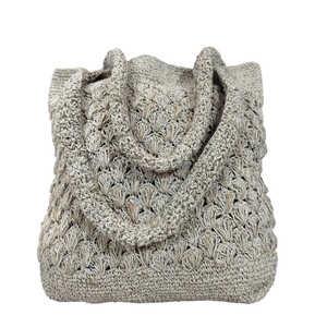 Sac fourre-tout en chanvre tricoté artisanal, luxe durable, sac à bandoulière en fibres naturelles, sac de mode éco-responsable fait main - Product Image 5