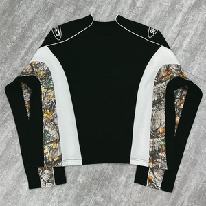 เสื้อยืดแขนยาวลายพรางแบบกำหนดเอง ผ้าคอตตอนหนานุ่ม ปักลายแบบแพทช์เวิร์ค แขนยาวเต็มตัว สำหรับผู้ชาย - Product Image 2