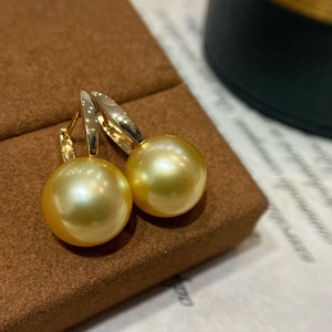 Pendientes de Perlas y Cuentas de Oro Natural para Mujer, Versátiles, Sencillos, Elegantes y de Alta Gama, Plata Pura, Calidad de Mostrador, Caja de Regalo para Cualquier Ocasión - Product Image 3