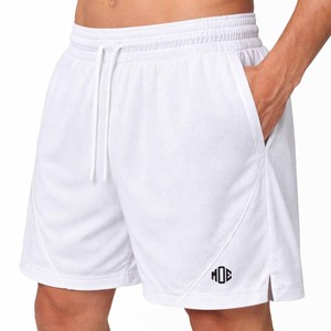 Shorts de sport blancs en maille avec cordon de serrage pour hommes, légers et respirants, bas de tenue athlétique, production OEM en usine - Product Image 1